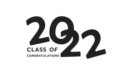 Class of 2022 logo simple. Congratulations Graduates Class 2022. Template for graduation design.isolated on white background ,Vector illustration EPS 10