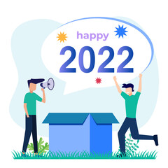 Illustration vector graphic cartoon character of 2022