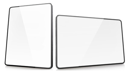 Tablet computers set, isolated on white background