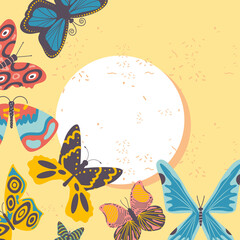 butterflies label design