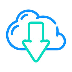 download file from cloud color icon vector. download file from cloud sign. isolated symbol illustration