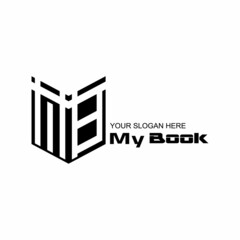 combination letter M and B with concept book (My Book) logo design vector template inspiration