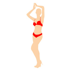 Beautiful girl model lingerie posing standing vector