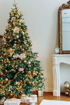 christmas tree in the living room