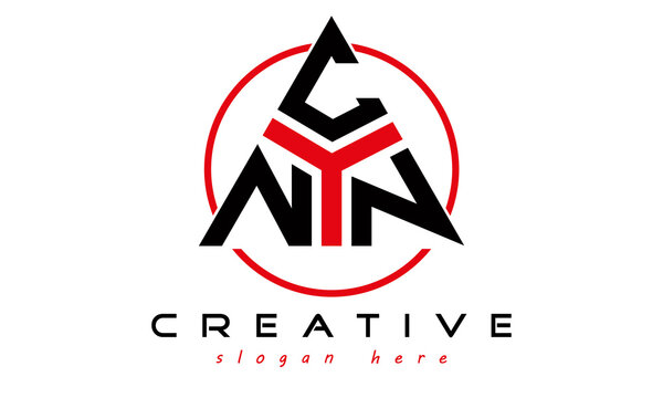 triangle badge with circle NCN letter logo design vector, business logo, icon shape logo, stylish logo template