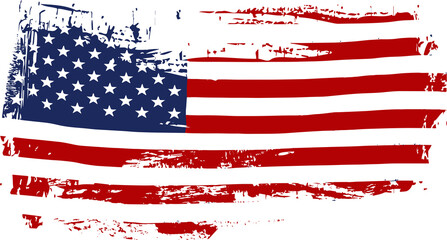 American flag, USA symbol isolated vector, 4th of July art