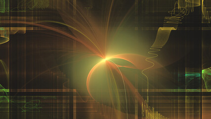 3D Fractal render, colorful, background