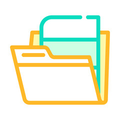 folder with digital file color icon vector. folder with digital file sign. isolated symbol illustration