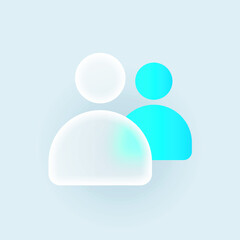 Contacts icon in neomorphism style.