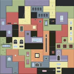 Obraz na płótnie Canvas Tetris urbano
