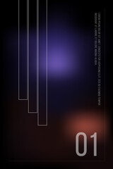 Colorful abstract background, on a black background bright elements, flares. Wallpaper, poster, banner, cover