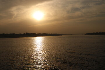 sunset in nile river egypt