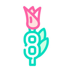 8th march women day holiday color icon vector. 8th march women day holiday sign. isolated symbol illustration