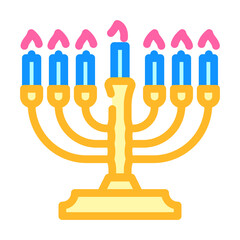 hanukkah holiday color icon vector. hanukkah holiday sign. isolated symbol illustration
