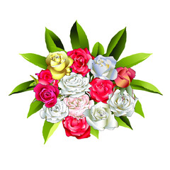 Bouquet of roses vector illustration