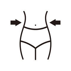 Women waist, weight loss, diet, waistline icon sign