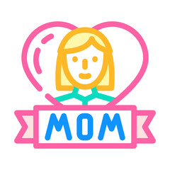 mothers day color icon vector. mothers day sign. isolated symbol illustration
