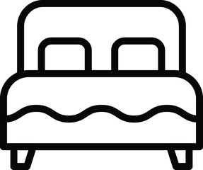 Double bed Vector Icon Desing Illustration