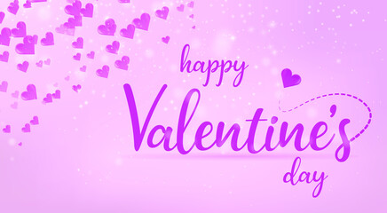 Beautiful greeting card design for Valentine's day with hearts. Romance and love concept.