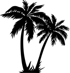 Palm Tree Silhouettes Palm Tree SVG EPS PNG - obrazy, fototapety, plakaty