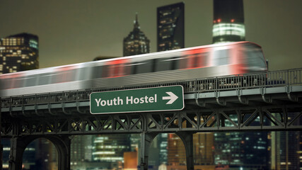 Street Sign to Youth Hostel