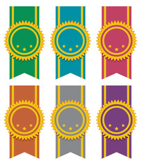 vector set of ribbon badges