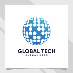 Creative global logo design technology for business company or personal with unique concept