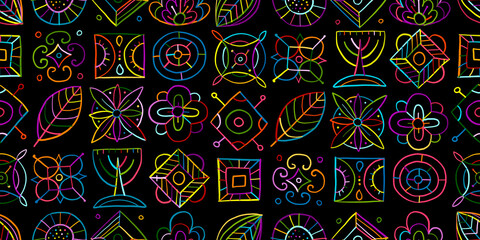 Talavera seamless pattern. Ethnic Background