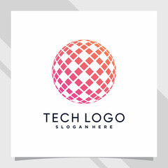 Creative global logo design technology for business company or personal with unique concept