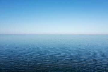Blue Baltic sea in sunny and cold day.