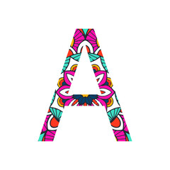 colorful alphabet mandala