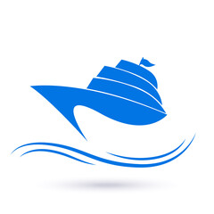 Cruise ship logo. Vector illustration.
