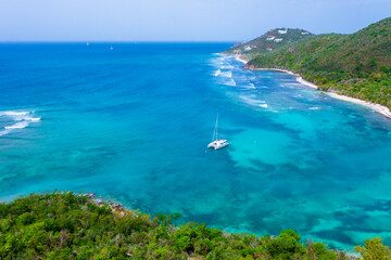 Aerial view of Reef Bay in the U.S. Virgin Islands