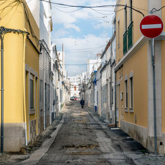 Typical architecture of streets in Olhao city.