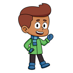 Isolated green winter clothes kid illustration vector