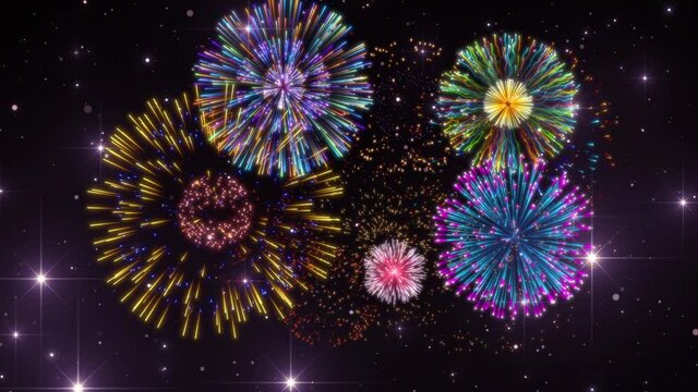 fireworks celebration particles background explosions video