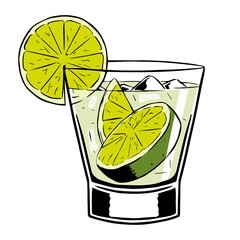 Isolated green cocktail drink bar illustration vector