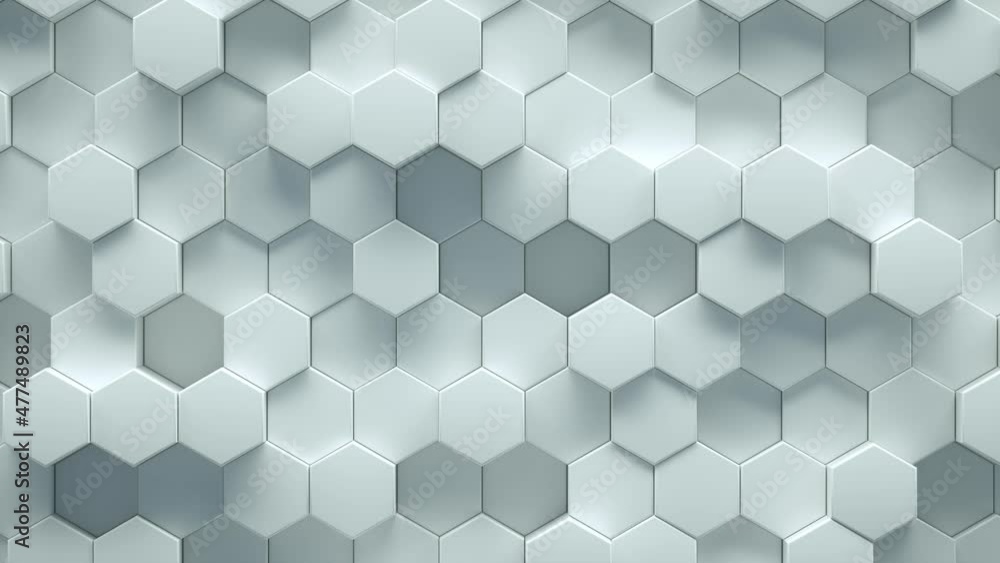 Poster geometric hexagonal abstract background. futuristic and technology concept. 3d render infinite loop