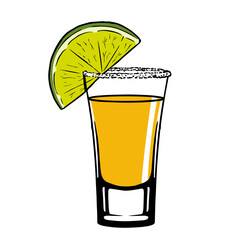 Isolated yrllow cocktail drink bar illustration vector