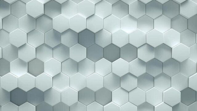 Geometric hexagonal abstract background. Futuristic and technology concept. 3D render infinite loop