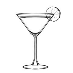 Isolated lemon cocktail draw drink bar illustration vector