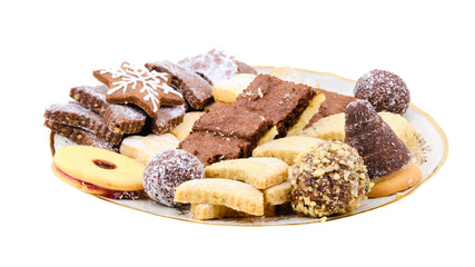 Czech Christmas cookies on white background
