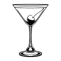 Isolated martini cocktail draw drink bar illustration vector