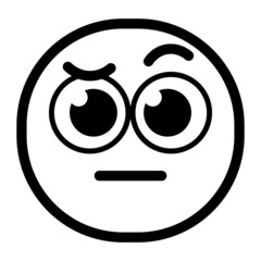 Isolated doubt monochrome emoji icon Vector illustration