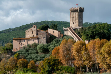 The fortress of Vicopisano, Italy, completely surrounded by nature