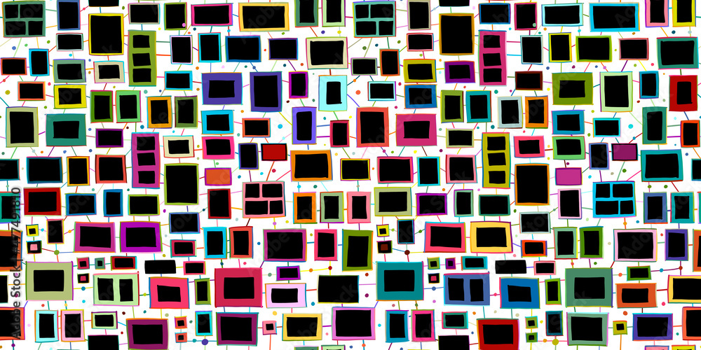 Aufkleber abstract photo frame templates. seamless pattern background for your design