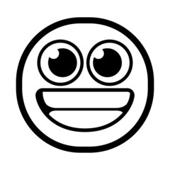 Isolated happy monochrome emoji icon Vector illustration