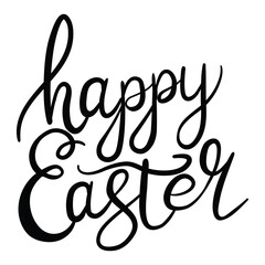 Hand sketched Happy Easter text. Drawn Resurrection Sunday postcard, card, invitation, poster, banner template lettering typography.