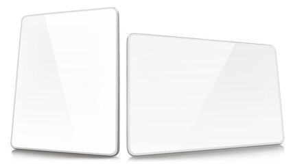 White tablet computers, isolated on white background