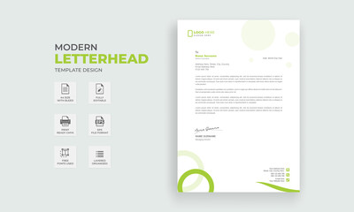 Modern Letterhead Template Design. Letterhead Design Template. 